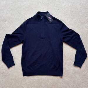 Vineyard Vines Men's Small Merino Wool Quarter-Zip Sweater - Navy